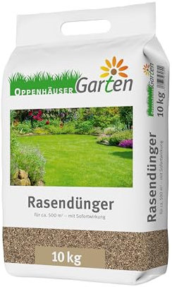 OPPENHÄUSER Rasendünger Herbst 10kg bis 500m² - Sofortwirkung für sattgrünen und robusten Rasen, verdrängt Moos, Langzeitdünger