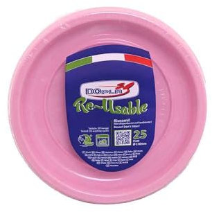 TEKHOME Piatti Plastica frutta,25/50/75/100/125/150 Pezzi piatti plastica colorati lavabili e riutilizzabili Rotondi per Compleanno,Festa, Matrimonio,Fai da Te Fatti a Mano (300, ROSA)