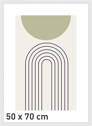 accent by nielsen Holz Bilderrahmen Velino, 50 x 70 cm, Weiß | Holz (MDF) Posterrahmen im Hoch- & Querformat zum Aufhängen Weiß matt Echtglas