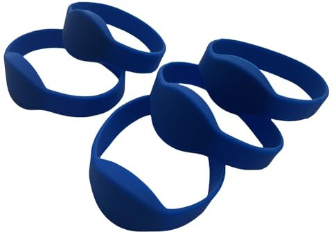 5 pulseras EM4100 de 125 KHz RFID impermeables para gestión de control de acceso, pulsera de identificación solo lectura (azul)