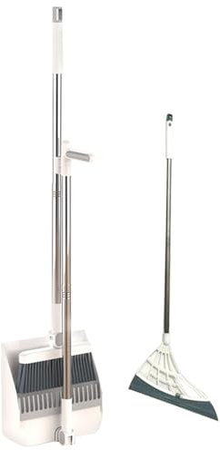 Osuter, set di scope e paletta, 3 in 1, con manico lungo (bianco)