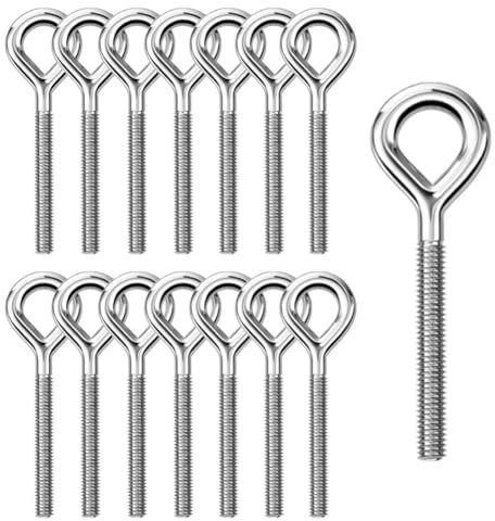 15 Piezas Cáncamo M6 Perno de Anillo Perno de Acero Inoxidable 304 Tornillos Argolla Pernos de Ojo para Fijación de Suspensión