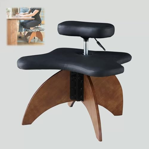 LULUMAIC Kniestuhl, ergonomischer Stuhl mit gekreuzten Beinen, Haltungsstuhl, höhenverstellbarer Bürohocker, Meditationsbürostuhl, Flexibles Design, für Büro-, Heim- und Yoga-Enthusiasten, Grau