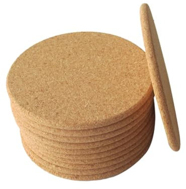 Cabilock 6 Posavasos Redondos De Corcho Antideslizantes Impermeables Tapete Aislante para Hogar y Cocina