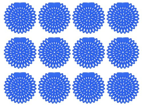 QUARKZMAN 12 Stück Urinal Screen Deodorizer, Anti Splash Duftende Urinal Cakes Geruchsschutz Urinalmatten Toiletten und Badezimmer, Blau