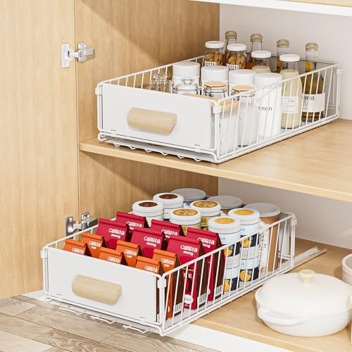 Diealles Shine Telescopic Drawer, 24 x 40 x 10 cm, Extendable Drawer Kitchen, No Drill Cupboard Organiser for Kitchen Cabinet