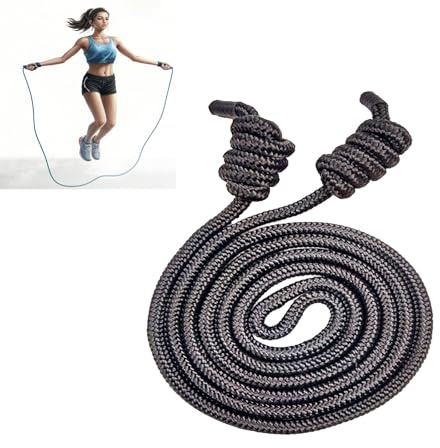 Flow Träningsrep för fitness, hopprep för hemmet, hög prestanda, dubbelväv, justerbart hopprep för gym, konditionsträning hemma (svart)