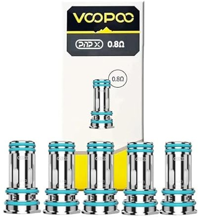 Resistencia Voopoo PNP X Mesh - 5pcs Bobina Coil Original VOOPOO Drag X2 DRAG S2 / compatibles con nuevos PNP X DTL MTL Pod/PNP-X DTL MTL Tank Pod Cartridge - Sin Tabaco Sin Nicotina (0.8 Ohm)