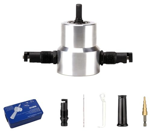 160A Nibbler Metal Cutting Double Head Sheet Nibbler Sawer Cutter Tool Drill Attachment Frees Cutting Tool Nibbler