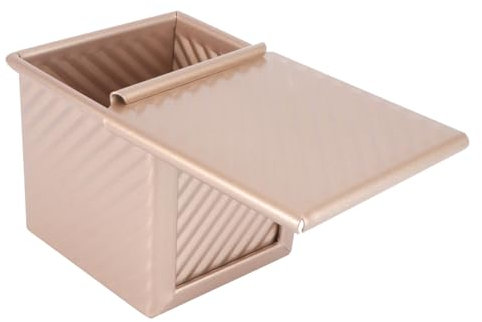 Alipis Non-Stick Aluminum Alloy Toast Mold Baking Tray Lid Ripple Design Household Bread and Cake Baking Tray Kitchen Supplies