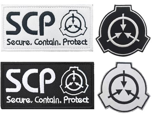 4 parches tácticos con logotipo de SCP Foundation para chaquetas, jeans, bolsos, motociclistas, brazaletes, chalecos, sombreros, mochilas, uniformes, ropa