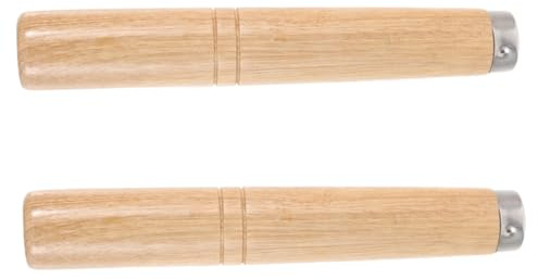 HOMOCONO 2Pcs Universal Wooden Pot Handle Replacement Heat Resistant Solid Wood Grip for Cooking Pans Kitchen Utensils Lightweight Ergonomic Design