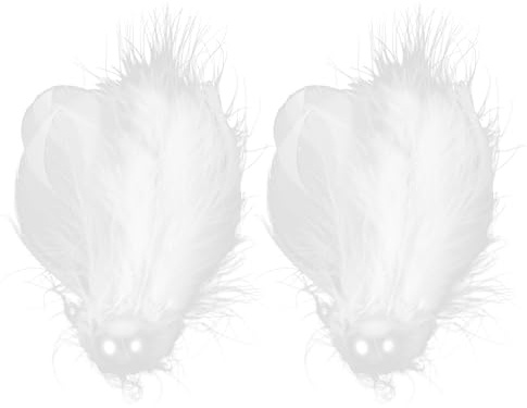 Anneome Épingle à Cheveux Décoration Ornement Blanche de Mariage en Plume et Alliage Artisanat Délicat et Doux, Accessoire Élégant pour Coiffure de Mariée ou Bal