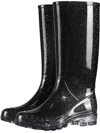 Chaussures de pluie Bottes longues élégantes pour l'extérieur Idéal pour toutes les saisons, Noir , 39 EU