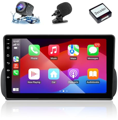 Ankeway 9 Pollici Autoradio per Fiat Panda 319 (2013-2020) con CarPlay | Car Radio Android Stereo con Android Auto/Bluetooth/WiFi/Telecamera Retromarcia/Microfono/Canbus BOX
