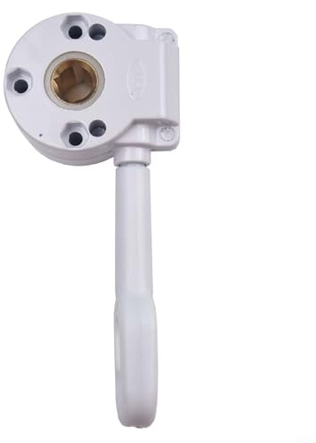 Pumixiy Manovella manuale per tenda retrattile, cambio in lega di alluminio per tende da patio con anima in rame, accessori per tende da sole estensione a manovella bianca