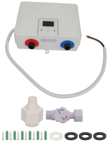OVAQUIXI Mini Chauffe-eau électrique 5,5 KW, Chauffe-eau instantané sans Réservoir avec Affichage Numérique et Contrôle de la Température, pour évier de Cuisine, Salle de Bain 220 V