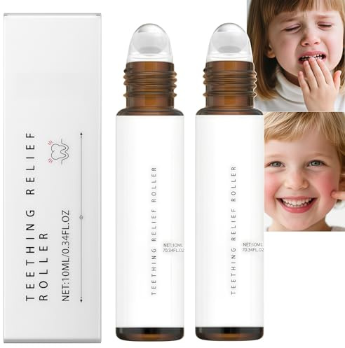 2PCS Teething Clam Roller,Calm Roller Teething,Natural Teething Oil Roller,Moisturizing Teething Stick,Soothing Teething,Unique Ball Design,Non-Irritating for Dental Discomfort,Easy to Use