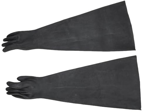 Hamwesh Sandblasting Gloves, Heavy Duty Protective Sandblaster Cabinet Gloves, Full Arm Rubber with Advanced Latex for Industrial Sandblasting and Handling