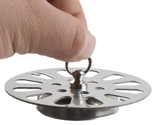 Abdeckplatte Für Bodenablauf Aus Edelstahl, Duschablauf, Runder Ablaufrost Mit Hebeöse, Abnehmbare Abdeckung(Diameter 10.5cm)