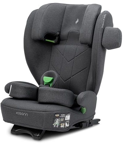 Osann Volpo LX Isofix Kindersitz, 100-150 cm - Dark Grey Melange | Sitzerhöhung mit Rückenlehne ab 3 Jahre, zusätzliches Erhöhungskissen, Kindersitz 15-36 kg, mitwachsender Kinderautositz