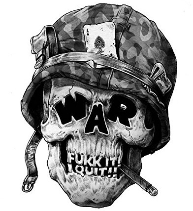 stickerdealer_chupacabra Against War Skull Aufkleber Sticker Frieden Peace ca. 12x8 cm Gegen Krieg Autoaufkleber Cool