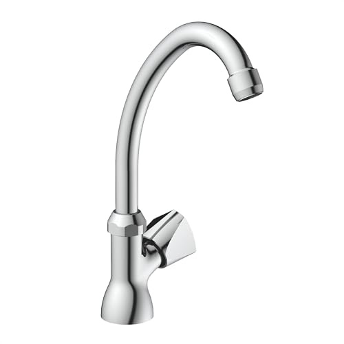 SCHÜTTE Grifo de agua fría CARNEO, grifería, grifo de baño solo para agua fría, válvula giratoria, 37970, cromado