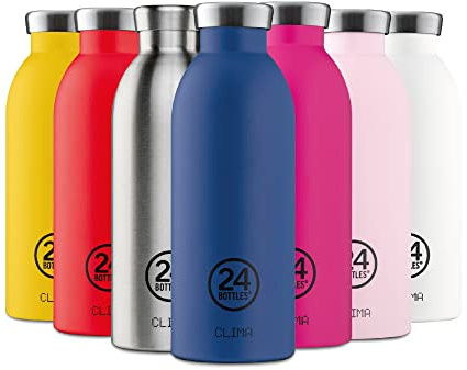 24Bottles Clima Bottle - Borraccia Termica 330 ml, Borraccia Acciaio Inox, Bottiglia Termica 100% Ermetica (24h Cold 12h Hot), Design Italiano, Borracce Termiche, Water Bottle Hot Red