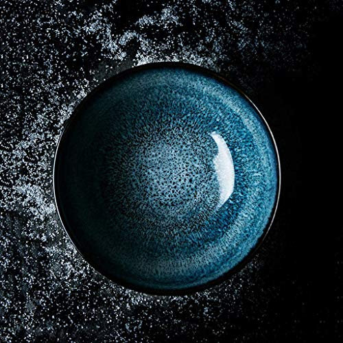 HQQSC Ceramica Blu Bowl Casa Stoviglie di Insalata Piatto Ramen Scodella Stoviglie Soup Bowl Ciotola di Frutta Piastra di Posate