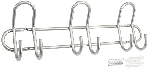 com-four® Wandgarderobe, Garderobenleiste mit 6 Haken, Doppel-Wandhaken | Eingang - Wohnbereich - 40 x 14 x 8 cm