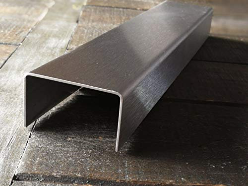 Abdeckprofil Edelstahl, 1500mm Kantenschutz aus Edelstahl 15x70x15 mm Schenkelinnenmaß aus Edelstahl k240 geschliffen 1,5 mm stark Kabelabdeckung wand metall, Winkelblech,