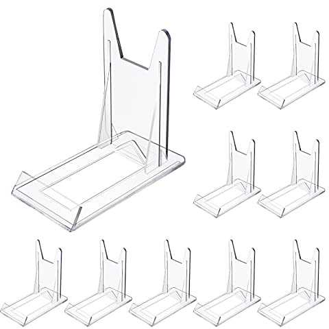 WANDIC 10 PCS Support de Présentation Réglable Transparent Supports de Plaque Affichage en Plastique Décoration de Plateau d'affichage Portable, pour Tablettes, Photos, Livre​