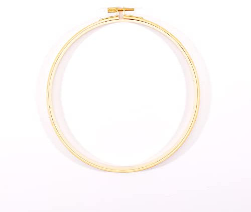 Vaessen Creative 701003-003 Bambus Stickrahmen zum Basteln, Ø 20 cm, Traumfänger, Kreuzstich Rahmen, Kranz Ring für Makramee Wand hängend, häkeln, Boho-Dekor und mehr, Metall, Natur