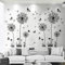 Arawat 2 pcs Stickers Muraux - Pissenlits, Fleurs, Enfants, Noirs à Coller - Pour Salon, Chambre, Cuisine, Salle de Bain, Couloir, Fenêtre