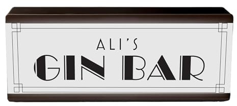 Personalised Room Light Gin Bar – Illuminated LED Home Gin Bar Sign – Portable Custom Gin Lover Party Light Box – Home Bar Gift