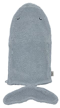 LÄSSIG Kinder Spiel-Waschhandschuh Waschlappen Frottier Stoff Baumwolle/Play Wash Glove GOTS Whale