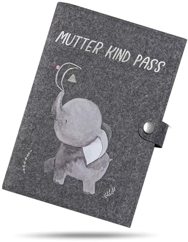 Nur für Österreich geeignet – Hochwertige Mutter-Kind-Pass Hülle aus Filz mit Innenfächern für Pass, Impfpass und Ultraschallbilder