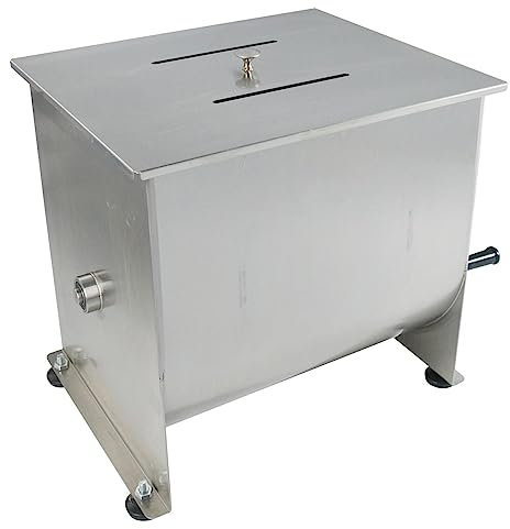 Allpax Fleischmischer 20 Liter aus Edelstahl - manuell (Handkurbel) - Mischkapazität: 13-16 kg