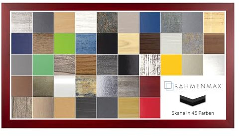 RahmenMax Skane Puzzlerahmen Bilderrahmen Posterrahmen 33x98 cm Farbe Weinrot Gewischt Passgenau Handgefertigt inklusive Antireflex Acryl Verglasung