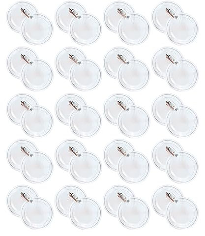 20 Stück transparente Knopfnadeln, 3,8 cm, DIY-Knopfnadel-Set, machen Sie Ihre eigenen Acryl-Knöpfe mit Sublimations-Maker-Set, für Weihnachten, Bastelbedarf, DIY-Abzeichen, Schulprojekte