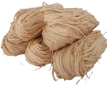 Raffia Bast, natur, 5x 50g Bund - Bindebast, Gartenbast, Raffiaband, Raphia Bündchen, Bindebast, Gärtnerbast, Veredelungsbast, Rafia, Raffiafaser