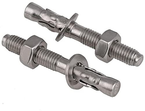 AGAATI Dehnbolzen, Bolzenschrauben, Ankerbolzen, Schrauben, Dehnbolzen 10 Stück M6 M8 M10 M12 M16 Edelstahlanker Bolzen Dehnbolzen Dehnhaken (Farbe: M10, Größe: 100 mm) (Farbe: M16)