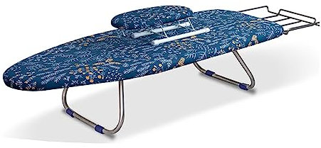 ALEjon Mini-Klapptisch-Bügelbrett mit Bügeleisenablage, Tisch-Bügelbrett mit klappbaren Beinen, hitzebeständigem Bezug und 100% Wattepad, tragbares Mini-Bügelbrett zum Nähen, Basteln