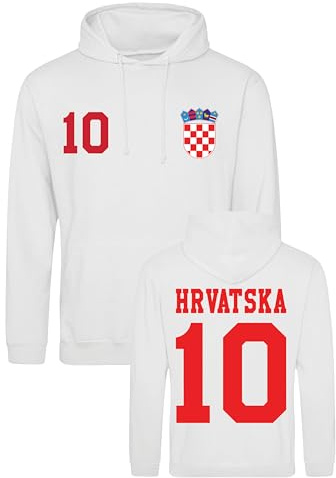 NIMAMA Kroatien Herren Hoodie Hrvatska Trikot Pullover Personalisiert mit Wunschname & Nummer