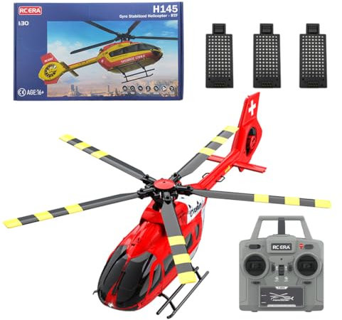 NULA C190 RC Hubschrauber Spielzeug für Erwachsene, 2,4 G 1/30 Maßstab 6CH 6-Achsen-Gyro Ferngesteuertes Militär Helikopter Flugzeug mit Höhenhaltung/optische Flusspositionierung– RTF