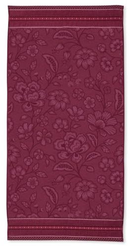 Pip Studio Große Handtuch Jasmin Jacquard Dunkelrosa 70x140cm
