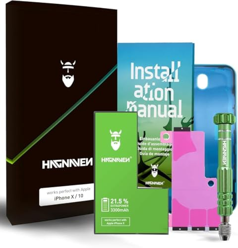 Hagnaven® Akku für iPhone X / 10 Einbauanleitung Werkzeugset 3300mAh Hohe Kapazität Komplettset Ersatz Akku mit mehr Leistung als das Original