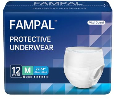 FAMPAL Adult Incontinence Pants for Men and Women, Medium, 48 Count