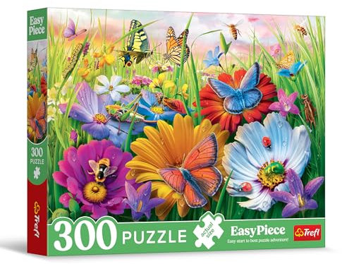 Trefl - EasyPiece Puzzle: Insekten auf der Wiese - 300 Teile - Große Teile, Leicht zu Puzzeln, für Erwachsene und Kinder ab 10 Jahren