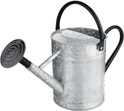 Regadera de metal for exteriores. Regadera de metal con pico largo. Regadera de gran capacidad con pico largo for plantas de interior y exterior. Perfecta for entusiastas de la jardinería y jardineros